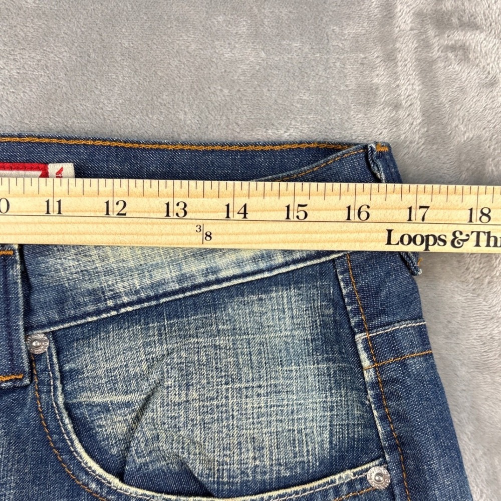 Guess Jeans Mens 34 X629A057 Blue Embroidered Crosshatch Denim EUC - Picture 4 of 10